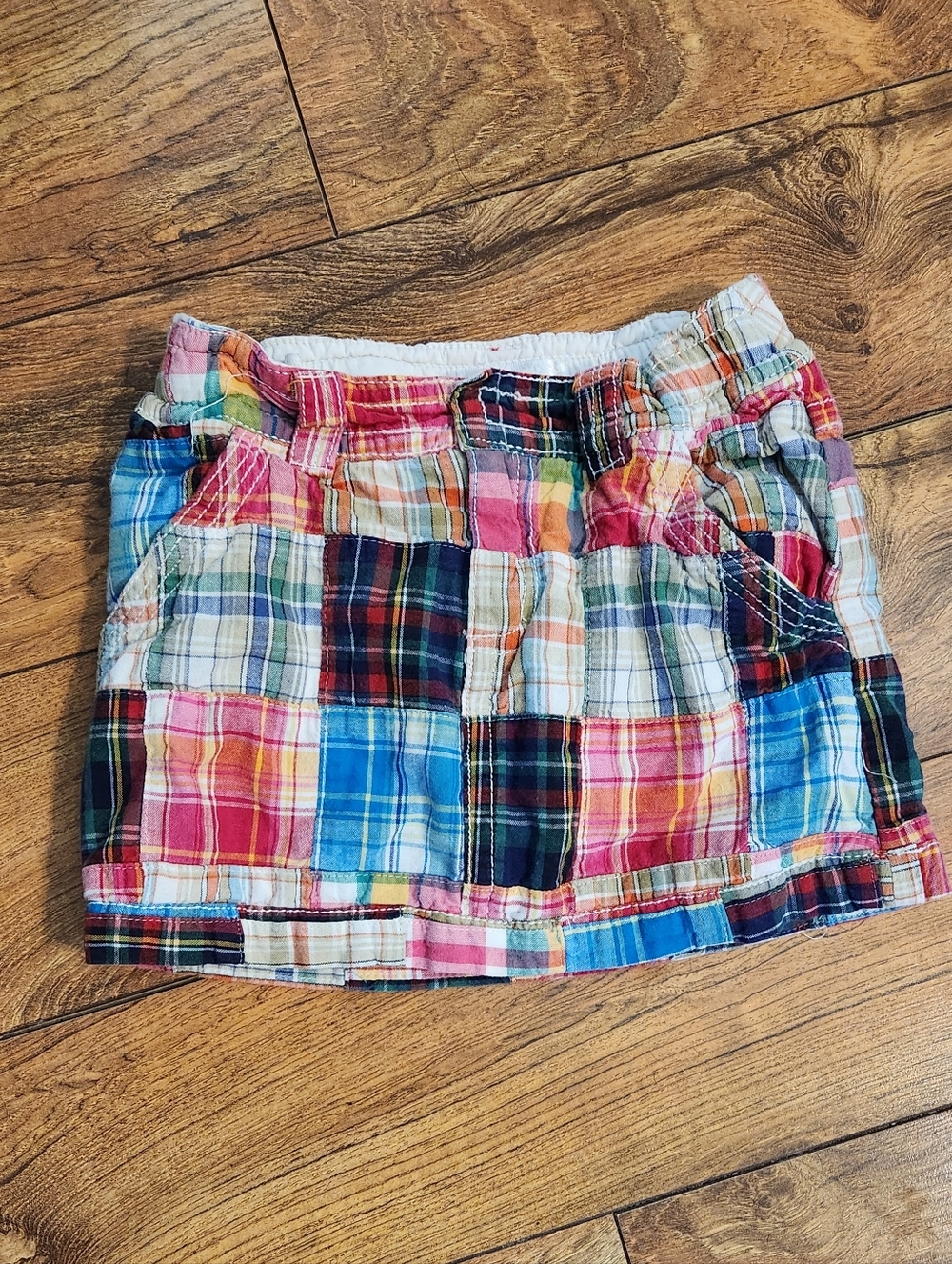 Colorful Patchwork Plaid Skirt, Size S (6/6X)